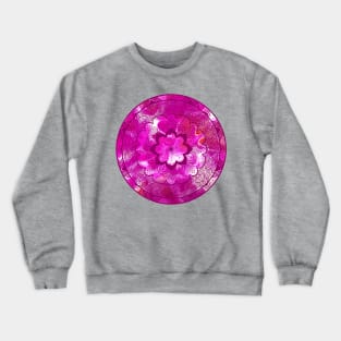 Hot Pink Paint Pour Mandala Crewneck Sweatshirt